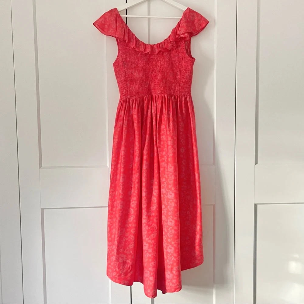 Hatch floral maternity dress red/pink v-neck size 1 (2-4 pre-pregnancy) - Picture 4 of 6